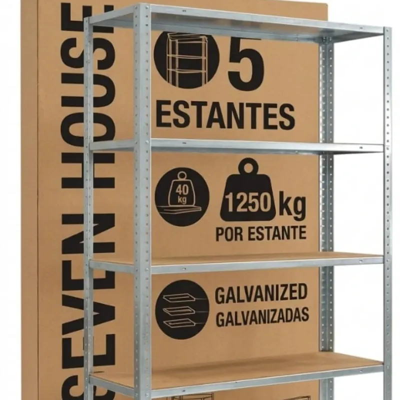 Estante Modular Metálico de 5 Niveles - 7house – Hasta 1250 Kg 🏠