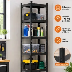 Estantería Modular con 5 Baldas Ajustables Torre - 7 HOUSE 🏠
