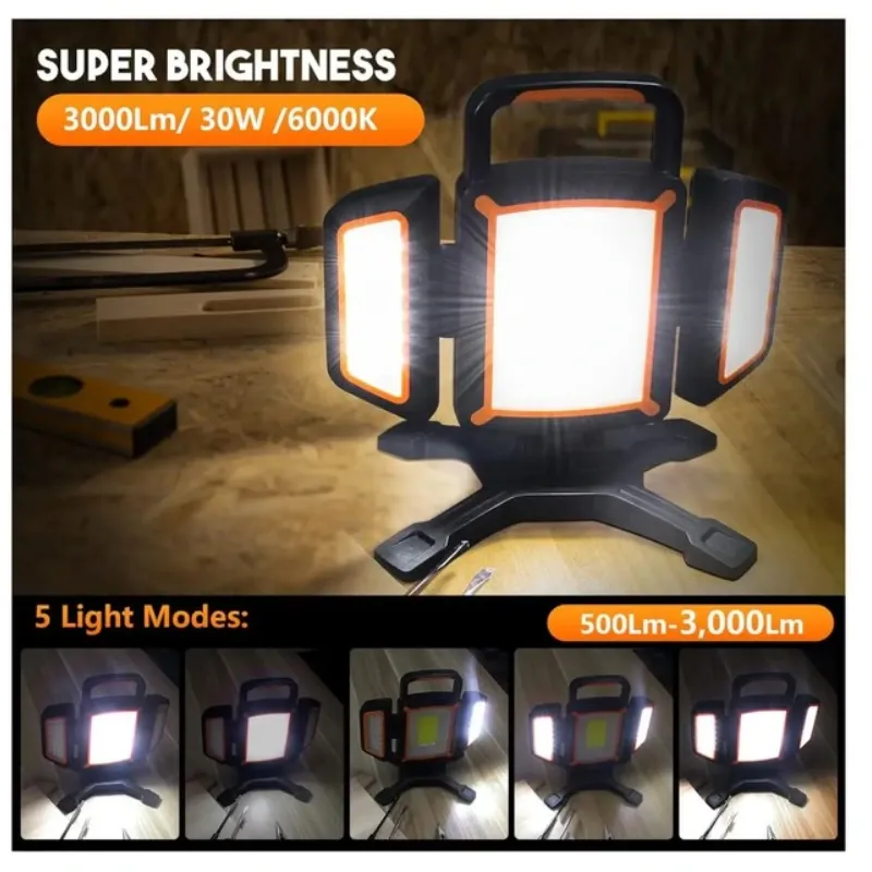 Lámpara recargable LED Tresda de 30 W con base magnética LEDWL013 🌐