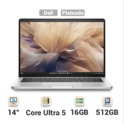 Laptop Dell Pro 14 Plus Copilot+ 14" WUXGA Core Ultra 5 236V 16GB 512GB SSD (PB14250 / 2YM1D) Plata 🔶