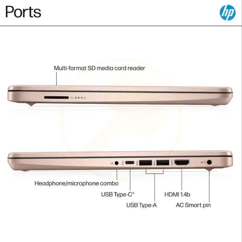 Laptop HP 14", Procesador Intel N150 (Modelo: 14-dq6015dx), 4 GB RAM, 128 GB UFS - Oro Rosa 🔶