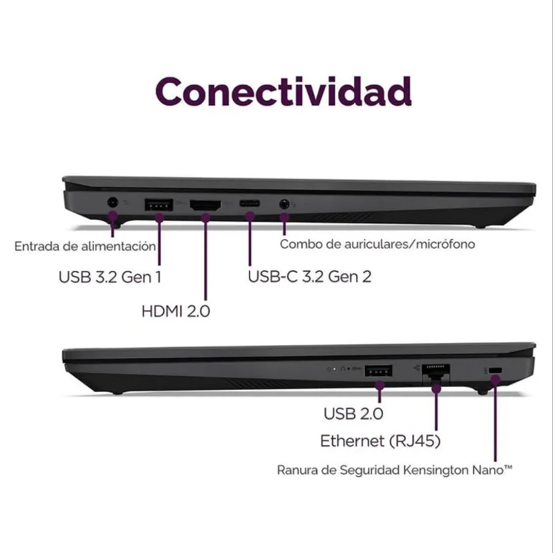 Laptop Lenovo V14 G4 IRU Intel Core i7-13620H 8GB RAM 256GB SSD 14 FHD Windows 11 Home Negro 🔶