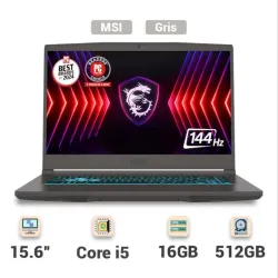 Laptop MSI Thin 15 Gaming 15.6" FHD 144Hz Core i5-13420H RTX 3050 16GB 512GB SSD (Modelo: Thin 15 B13UC-1000US) Gris 🔶