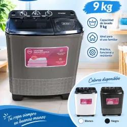 LAVADORA SEMIAUTOMÁTICA PREMIER 9 KG 🧺🐻⚪⚫