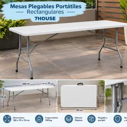 Mesas Plegables Portátiles Rectangulares - 7 HOUSE 🪑🏠