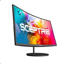 Monitor Curvo Sceptre 24" Full HD 75Hz - HDMI y VGA, Altavoces integrados, Diseño VESA (C248W-1920RN) 🌐