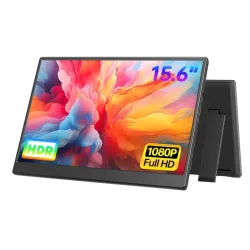 Monitor Portátil UFYQL 15.6″ FHD IPS HDR con USB-C y HDMI, Altavoces Integrados 🌐