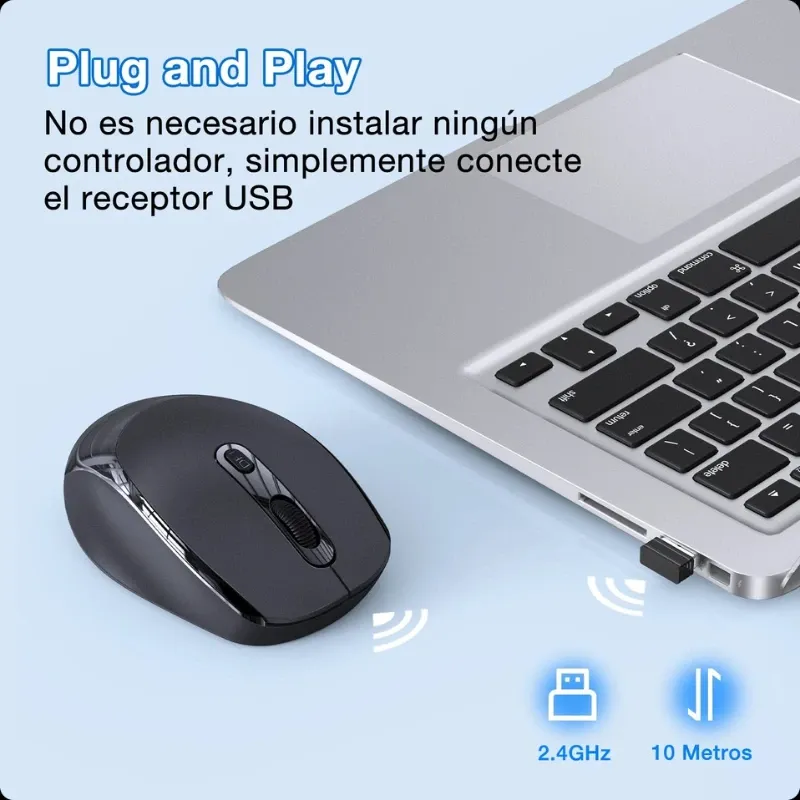 Mouse inalámbrico 1Hora RAT001 🌐
