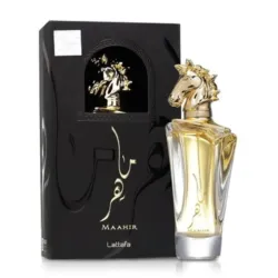 Perfume Maahir Eau de Parfum por Lattafa – 100ml (3.4 FL.OZ) Nobleza y Elegancia 🌐