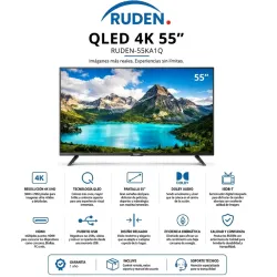 Smart TV de 55" pulgadas marca RUDENKOV QLED 4K 🔥
