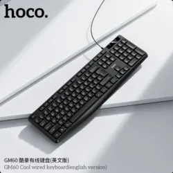 Teclado con Cable GM60 Cool USB 104 Teclas (Versión Inglés) marca Hoco 🌐