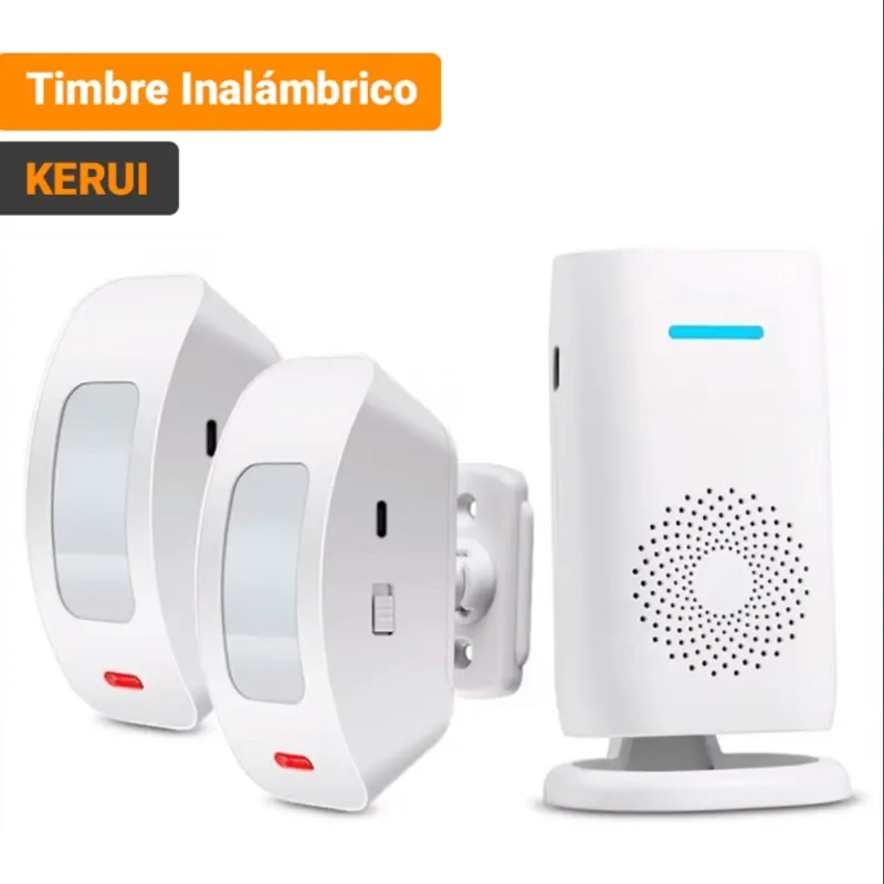Timbre Alarma Inalámbrica Con Sensor Infrarrojo De Movimiento 3 Modos Y 4 Niveles De Volumen - KERUI 🔶