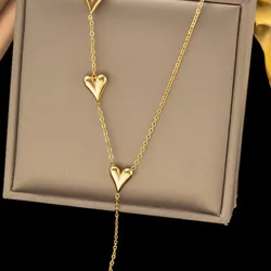 Cadena de acero inoxidable con corazones