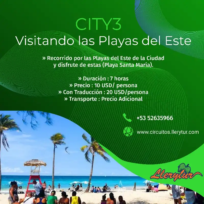 City-3 Tour de Playa. Santa María. Playas del Este. 