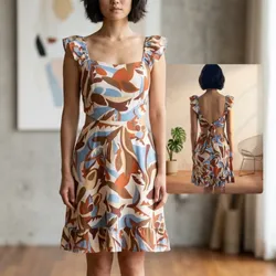 Vestido Espalda afuera Estampado