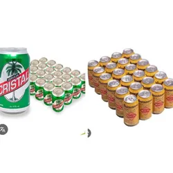 1Caja de Cerveza Cristal y 1 Caja de Malta Bucanero