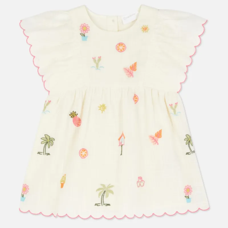 Bata de niña flores estampada 