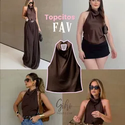 Blusa satinada marrón
