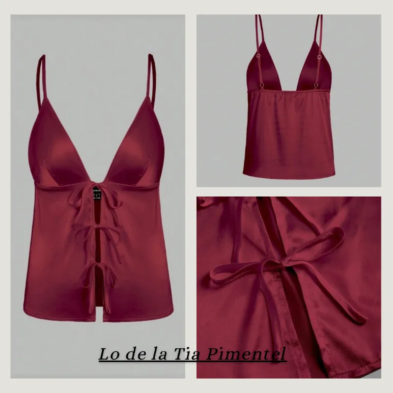 Blusa satinada roja 