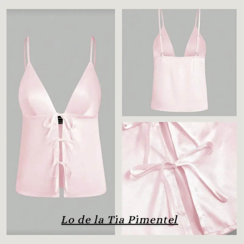 Blusa satinada rosada 