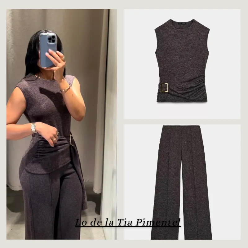 Conjunto burdeos zara 