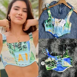 BERSHKA Corsé estampado 