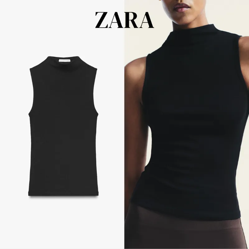 Cotton modal top negro