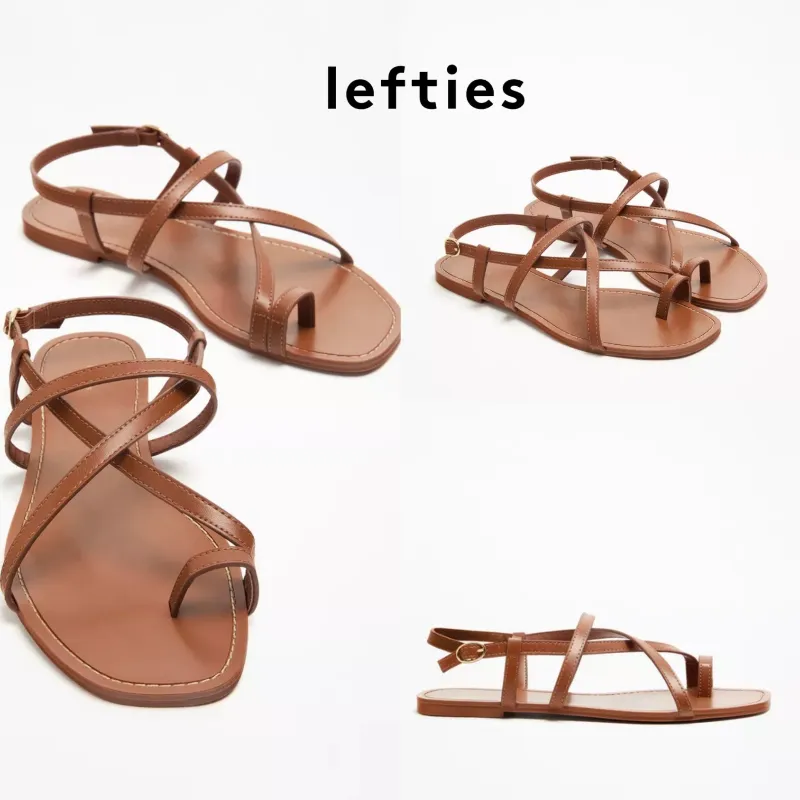 Lefties sandalias tiras cuero