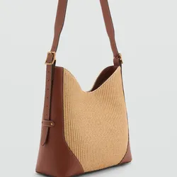Mango Bolso hombro efecto rafia