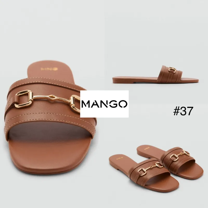 Mango sandalias piel hebilla