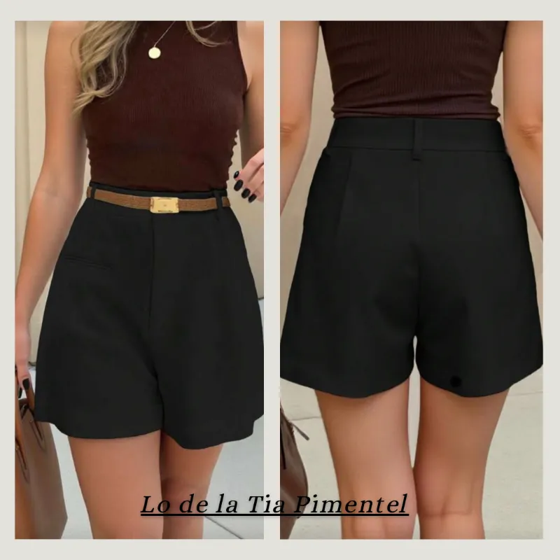 Short negro de vestir 