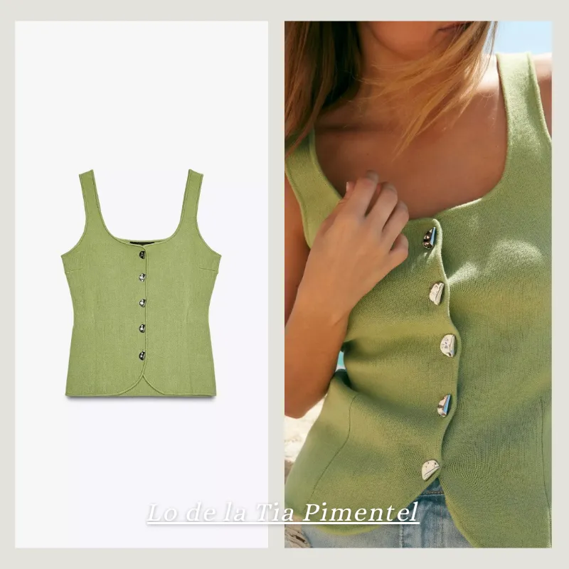 Top corsé punto liso 