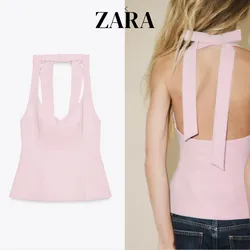 Top halter lazo espalda
