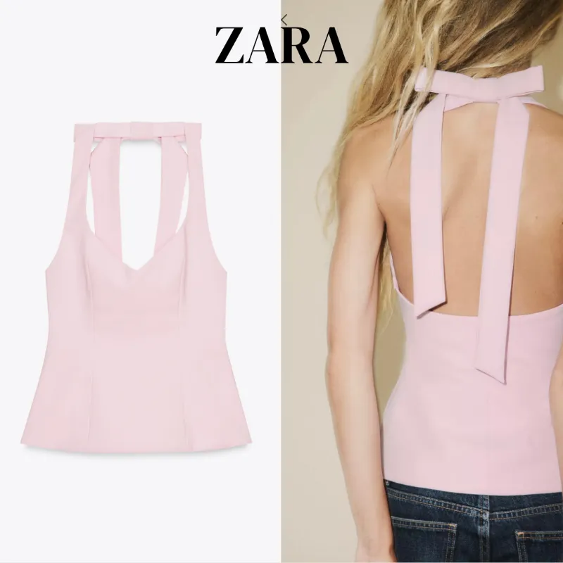 Top halter lazo espalda