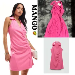 MANGO Vestido camisero cruzado 