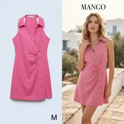 MANGO Vestido camisero cruzado 