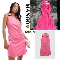 MANGO Vestido camisero cruzado 