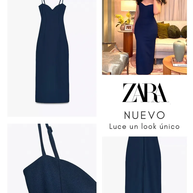 Vestido crepe escote corazón 