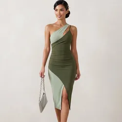 Vestido cruzado dos tonos