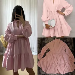 Vestido de bata rosa claro