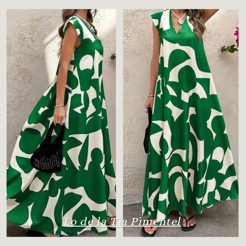 Vestido largo estampado 