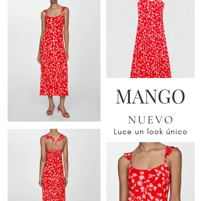 Vestido largo estampado rojo