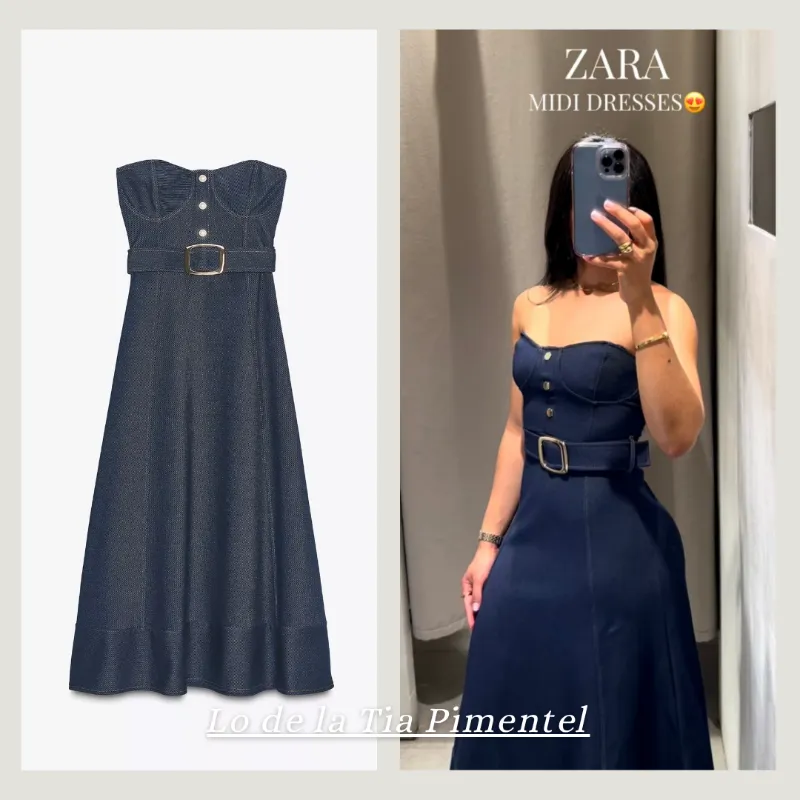 Vestido palabra de honor cinturón 