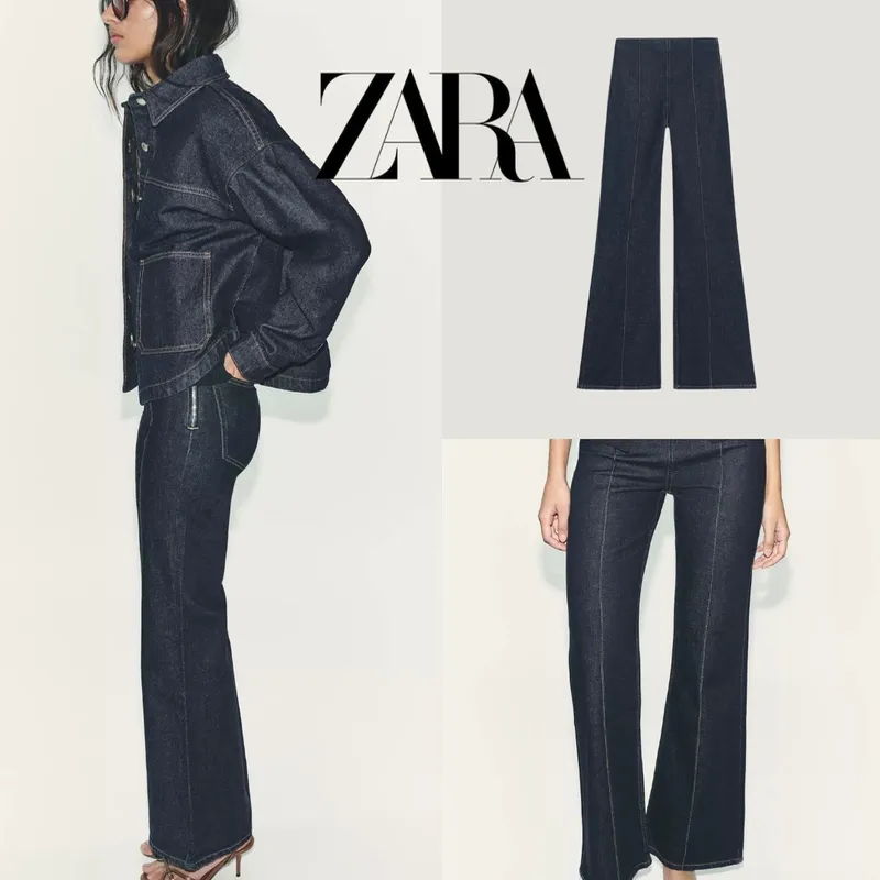 ZARA jeans flare tiro alto
