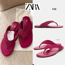 Zara sandalias planas Pink 💓