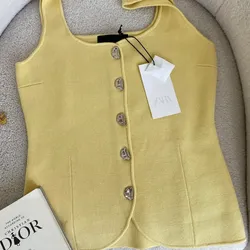 ZARA top punto botones metálicos