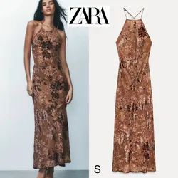 Zara vestido halter flores