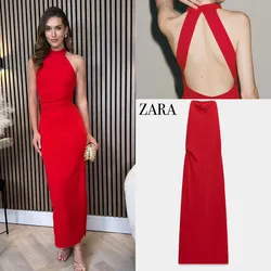 Zara vestido largo halter