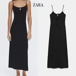 Zara vestido midi fluido tirantes