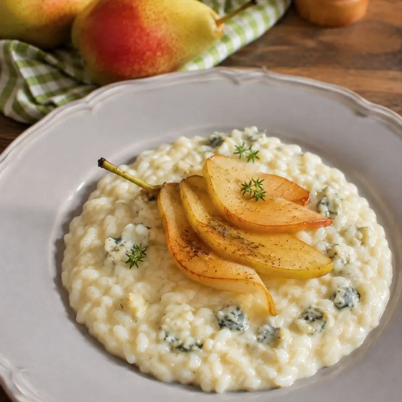 Risotto de gorgonzola y peras